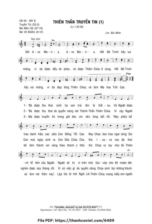 Thiên Thần truyền tin - Lm. Bùi Ninh - trang 1