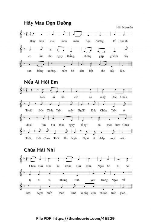 Thiếu nhi – Nhạc Giáo lý - Hải Nguyễn - trang 1