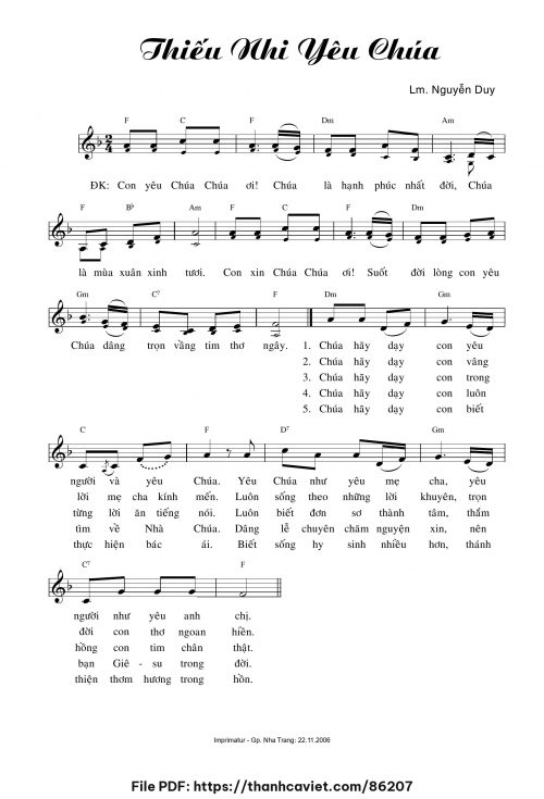 Thiếu nhi yêu Chúa - Lm. Nguyễn Duy - trang 1