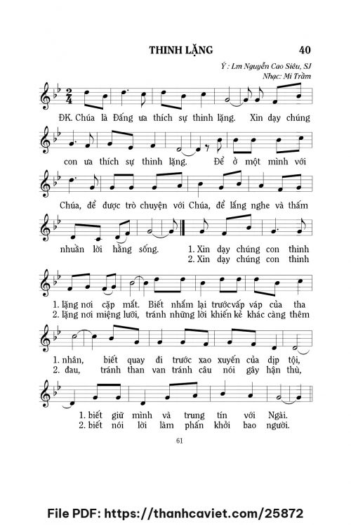 Thinh lặng - Lm. Mi Trầm - trang 1