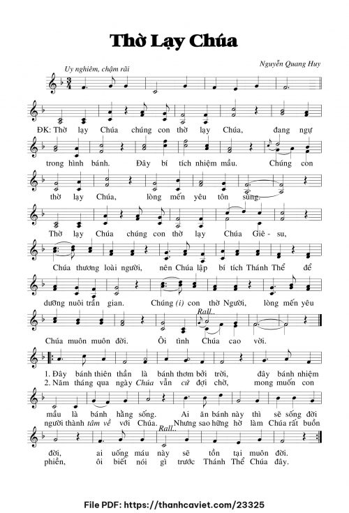 Thờ lạy Chúa - Nguyễn Quang Huy - trang 1