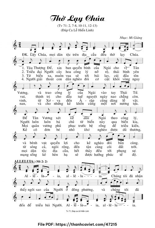 Thờ lạy Chúa - Mi Giáng - trang 1