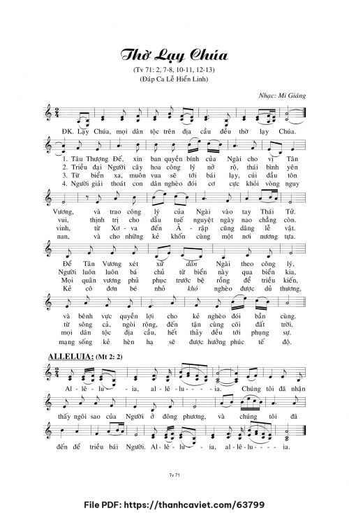 Thờ lạy Chúa - Mi Giáng - trang 1