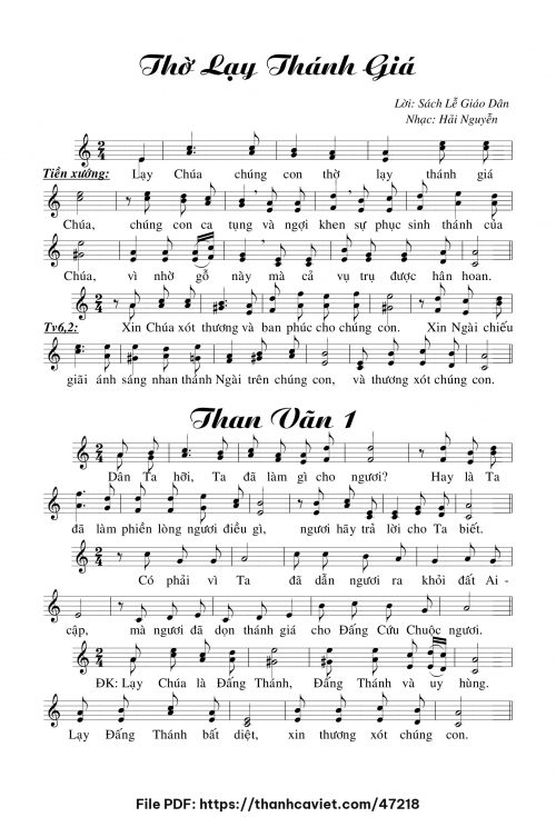 Thờ lạy Thánh Giá - Hải Nguyễn - trang 1