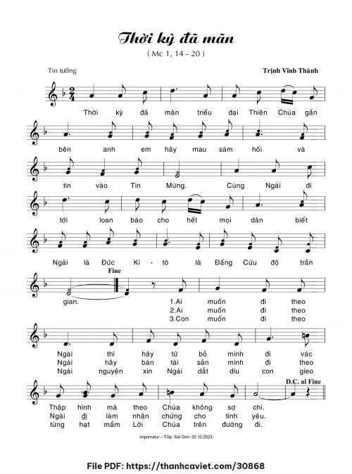 Thời kỳ đã mãn - Trịnh Vĩnh Thành - trang 1