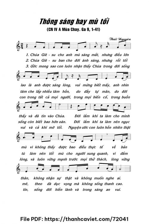 Thông sáng hay mù tối - Lm. Thái Nguyên - trang 1