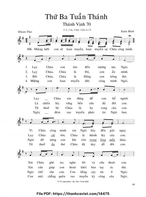 Thứ Ba Tuần Thánh - Xuân Minh - trang 1
