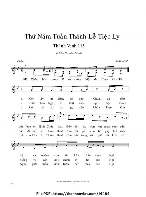 Thứ Năm Tuần Thánh – Lễ Tiệc Ly - Xuân Minh - trang 1
