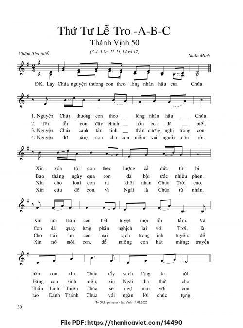 Thứ Tư Lễ Tro ABC - Xuân Minh - trang 1