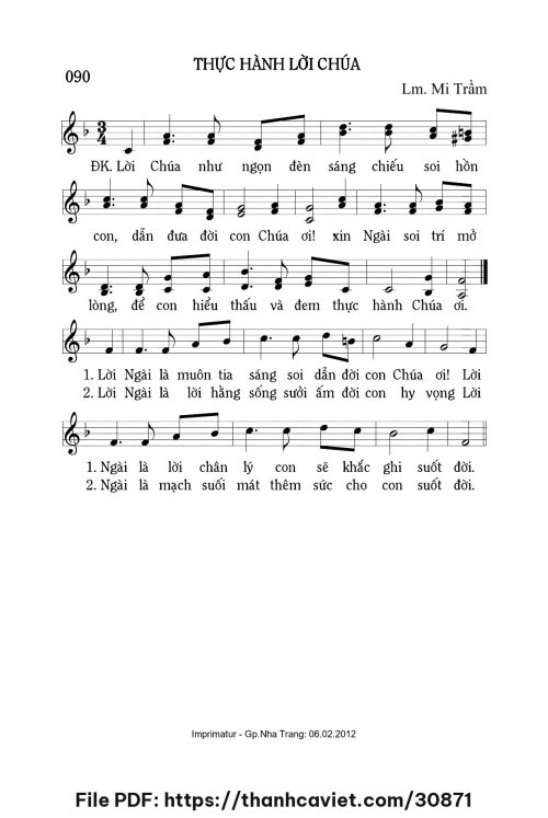 Thực hành lời Chúa - Lm. Mi Trầm - trang 1