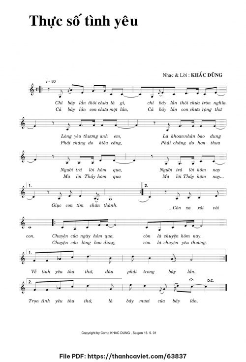 Thực số tình yêu - Khắc Dũng - trang 1