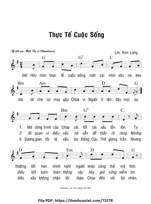 Thực tế cuộc sống - Lm. Kim Long - trang 1