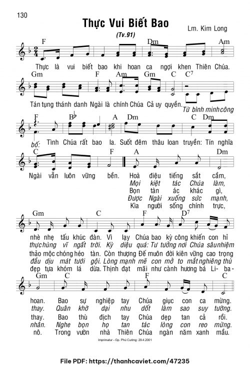 Thực vui biết bao - Lm. Kim Long - trang 1