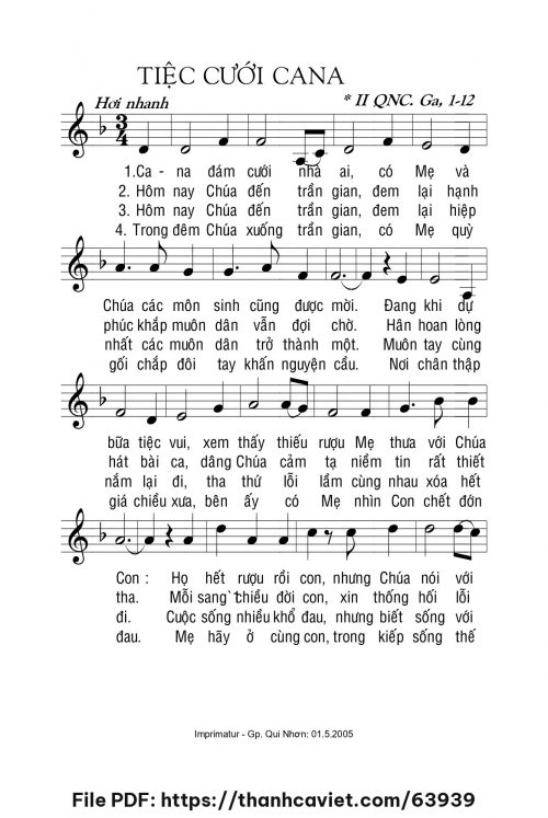 Tiệc cưới Cana - Lm. La Thập Tự - trang 1