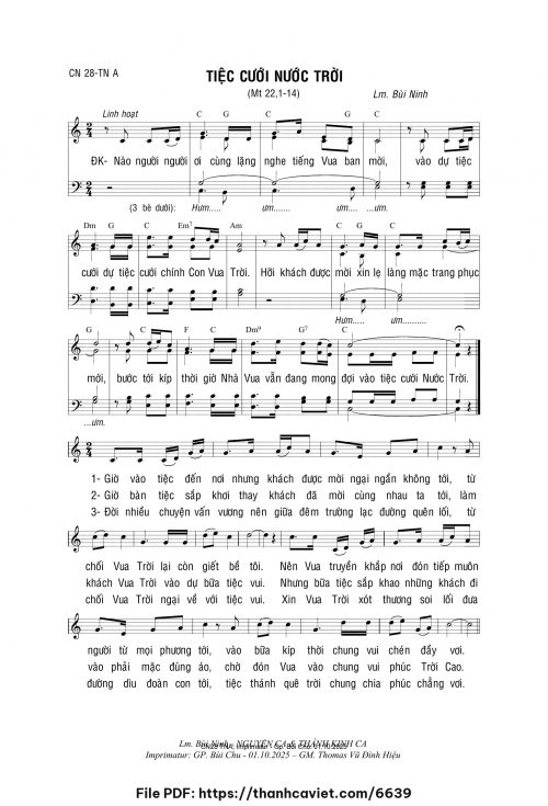 Tiệc cưới Nước Trời - Lm. Bùi Ninh - trang 1