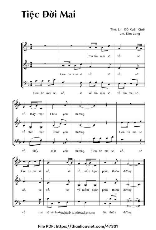 Tiệc đời mai - Lm. Kim Long - trang 1