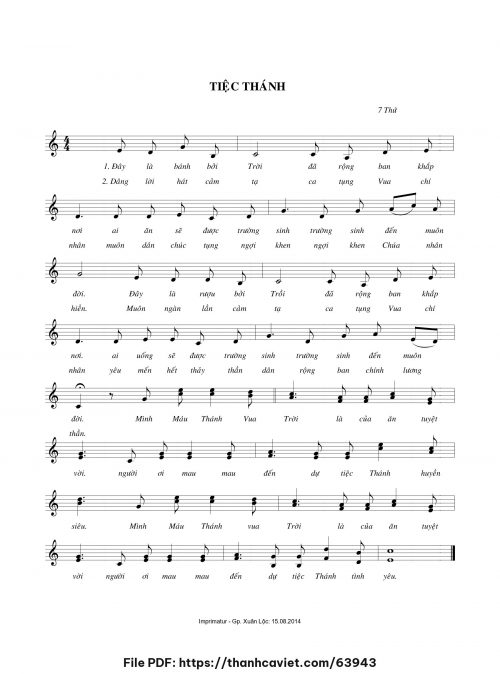 Tiệc Thánh - 7 Thứ - trang 1