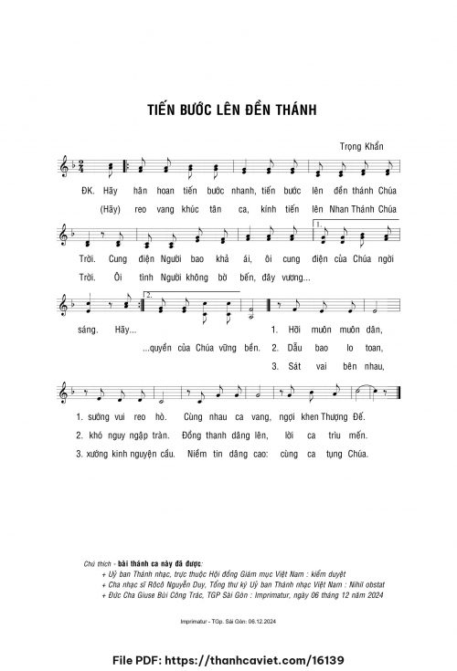 Tiến bước lên đền thánh - Lm. Trọng Khẩn - trang 1