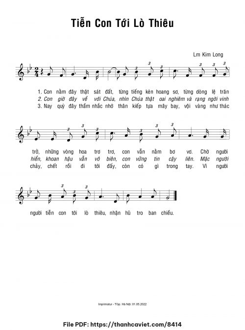 Tiễn con tới lò thiêu - Lm. Kim Long - trang 1