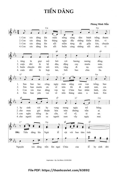 Tiến dâng - Phùng Minh Mẫn - trang 1