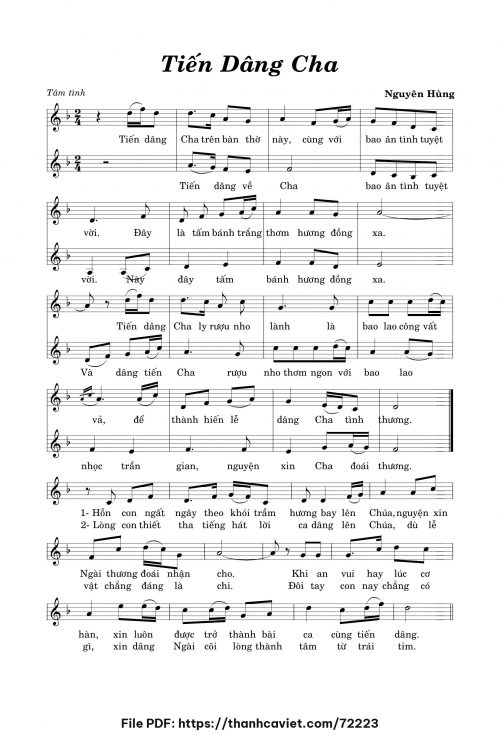Tiến dâng Cha - Nguyễn Hùng Lân - trang 1