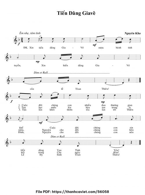 Tiến dâng Giavê - Nguyên Kha - trang 1