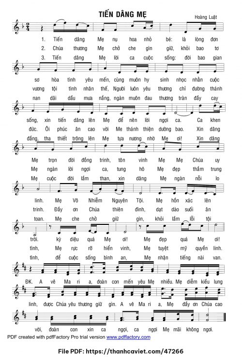 Tiến dâng Mẹ - Lm. Hoàng Luật - trang 1