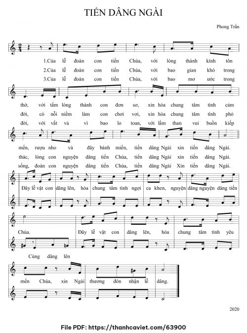 Tiến dâng Ngài - Lm. Phong Trần - trang 1