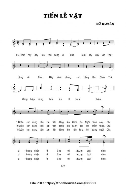 Tiến lễ vật - Lm. Từ Duyên - trang 1