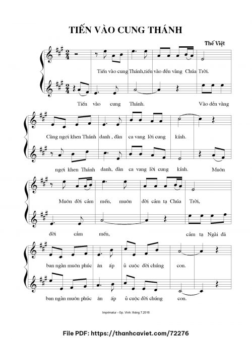 Tiến vào cung Thánh - Thế Việt - trang 1