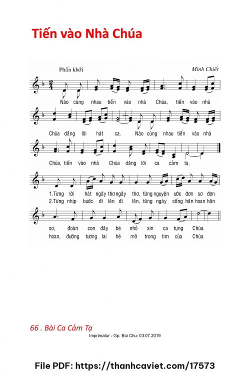 Tiến vào Nhà Chúa - Lm. Minh Chiết - trang 1