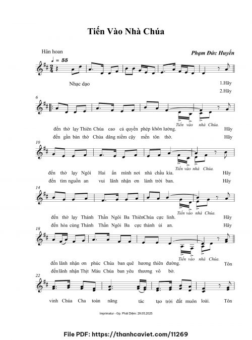 Tiến vào nhà Chúa - Phạm Đức Huyến - trang 1