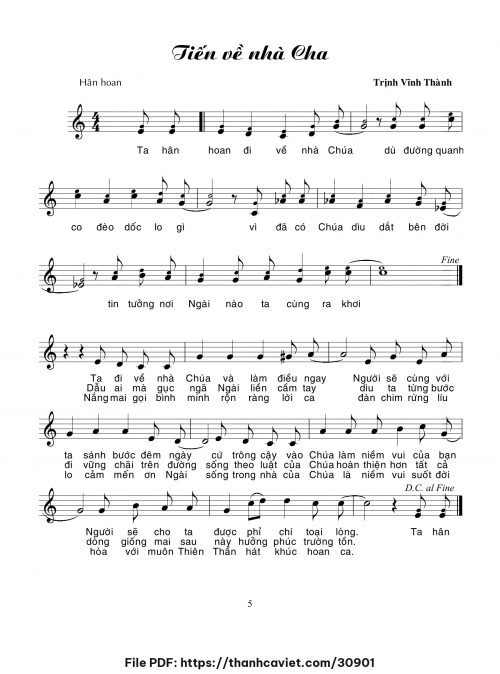Tiến về nhà Cha - Trịnh Vĩnh Thành - trang 1