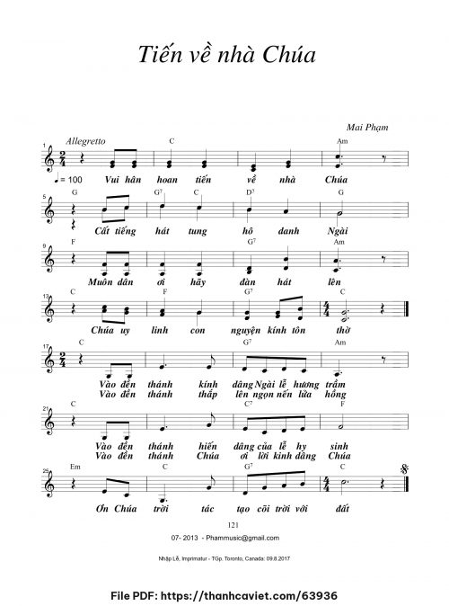 Tiến về nhà Chúa - Mai Phạm - trang 1