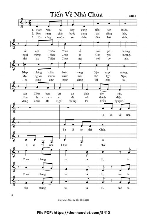 Tiến về nhà Chúa - Mido - trang 1