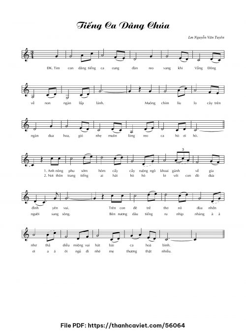 Tiếng ca dâng Chúa - Lm. Nguyễn Văn Tuyên - trang 1