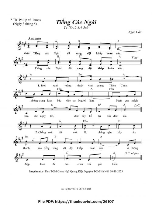 Tiếng các Ngài - Ngọc Cẩn - trang 1