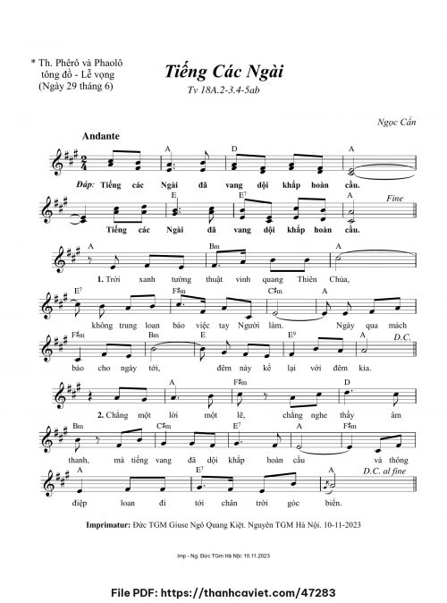 Tiếng các Ngài - Ngọc Cẩn - trang 1