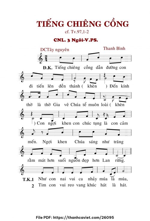 Tiếng chiêng cồng - Lm. Thanh Bình - trang 1
