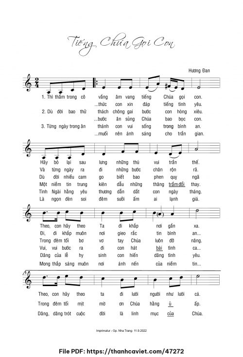Tiếng Chúa gọi con - Sr. Hương Đan - trang 1