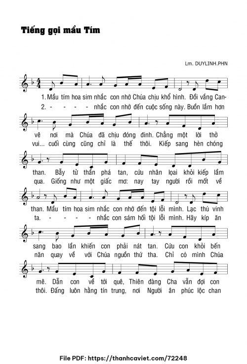 Tiếng gọi màu tím - Lm. DUYLINH.PHN - trang 1