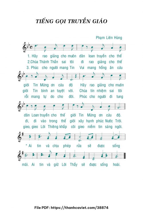 Tiếng gọi Truyền Giáo - Lm. Phạm Liên Hùng - trang 1