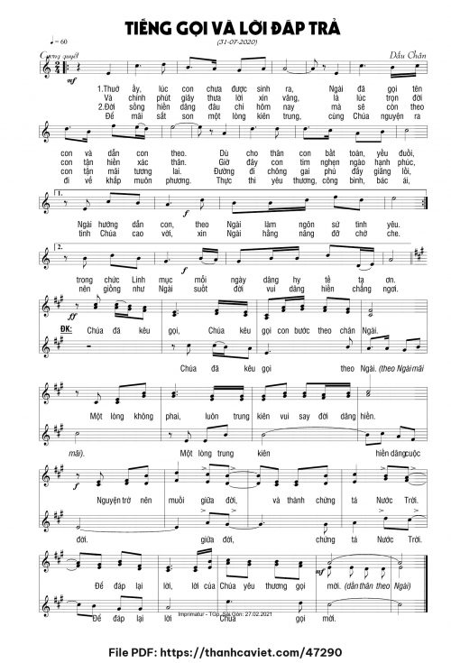 Tiếng gọi và lời đáp trả - Dấu Chân - trang 1