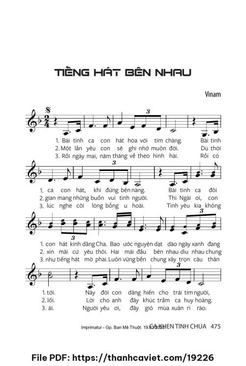 Tiếng hát bên nhau - Vinam - trang 1