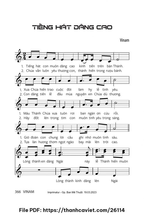 Tiếng hát dâng cao - Vinam - trang 1