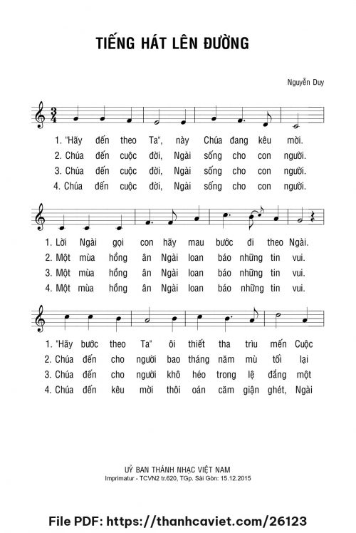 Tiếng hát lên đường - Lm. Nguyễn Duy - trang 1