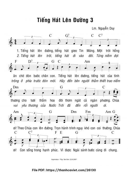 Tiếng hát lên đường 3 - Lm. Nguyễn Duy - trang 1