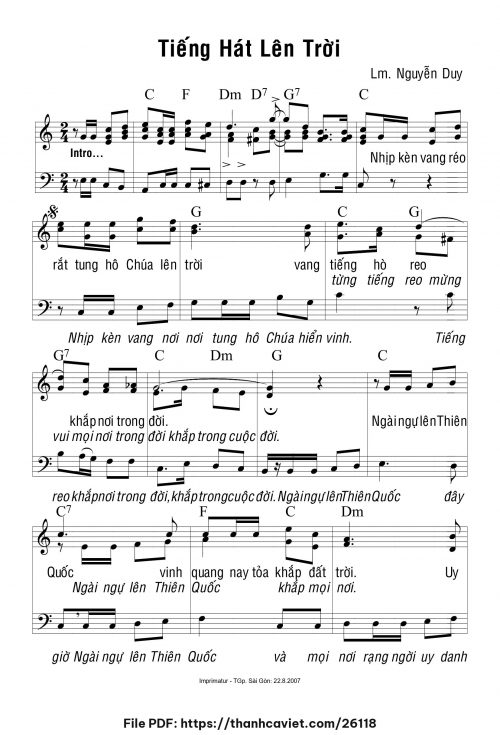 Tiếng hát lên Trời - Lm. Nguyễn Duy - trang 1