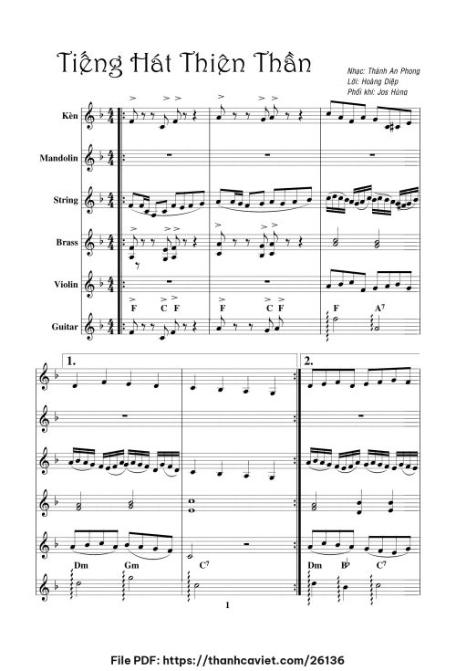 Tiếng hát thiên thần - Nhạc quốc tế - trang 1