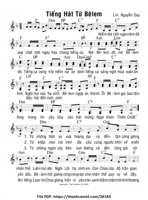 Tiếng hát từ Belem - Lm. Nguyễn Duy - trang 1